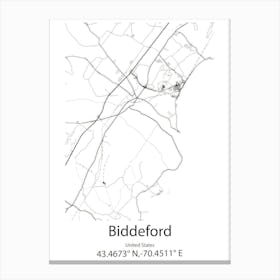 Biddeford,United States Minimalist Map Canvas Print