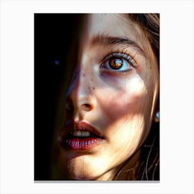 Focus on the Girl's Beautiful Eye Canvas Print