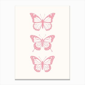 Butterflies Pink Poster Canvas Print