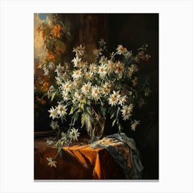 Baroque Floral Still Life Edelweiss 4 Canvas Print