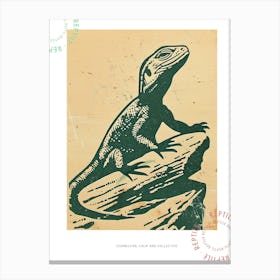 Gila Lizard Bold Block 2 Poster Canvas Print