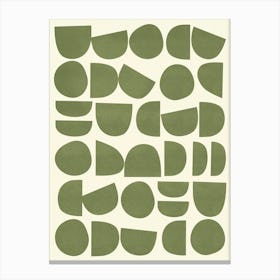 Mid Century Modern Abstract Pattern Green Canvas Print