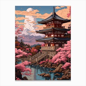 Japan Pixel Art 4 Canvas Print
