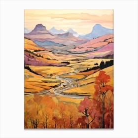 Autumn National Park Painting Glacier National Park Montana Usa 3 Canvas Print