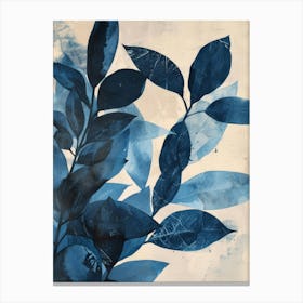 Blue Leaves 8 Canvas Print