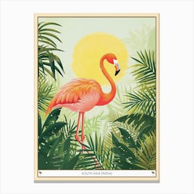 Greater Flamingo South Asia India Tropical Illustration 1 Poster Canvas Print