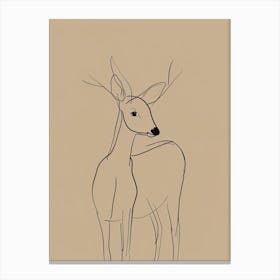 Deer - Boho, Line Art 16 Canvas Print