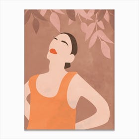 Mid Century Modern Art, Boho Woman Canvas Print