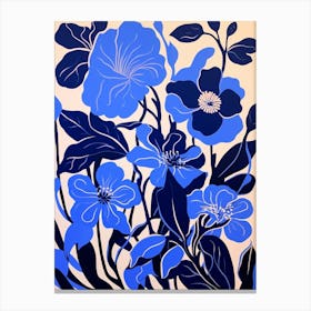 Blue Flower Illustration Orchid 2 Canvas Print