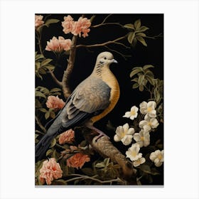Dark And Moody Botanical Dove 3 Canvas Print