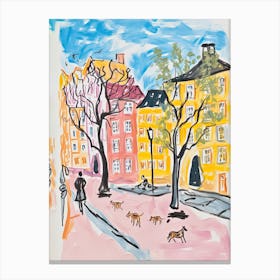 Copenhagen, Dreamy Storybook Illustration 1 Canvas Print