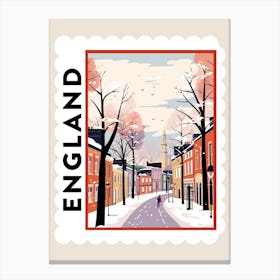 Retro Winter Stamp Poster Durham United Kingdom 2 Canvas Print