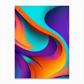 Abstract Colorful Waves Vertical Composition 37 Canvas Print