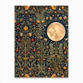 William Morris Moonlight In The Garden 3 Canvas Print