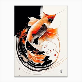 Shusui Koi 1, Fish Minimal Line Drawing Canvas Print