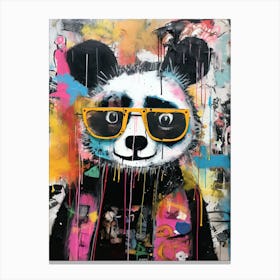 Graffiti Bear Whispers: Pandas Canvas Print