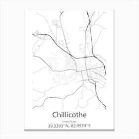 Chillicothe,United States Minimalist Map Canvas Print