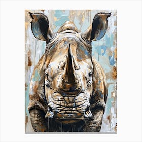 Watercolour Rhino 4 Canvas Print