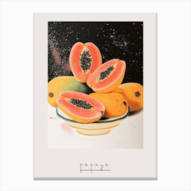 Art Deco Papaya 2 Poster Canvas Print