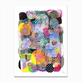 I ❤️ CMYK Halftones in Cyan, Magenta, Yellow, and Black. Canvas Print