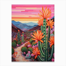 Cactus In The Desert Painting Zebra Cactus 2 Canvas Print