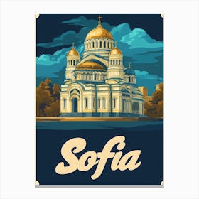 Aihrgdesign A Vintage Travel Poster Of Sofia 1 Canvas Print