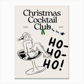 Christmas Cocktail Club | Ho Ho Ho 1 Canvas Print