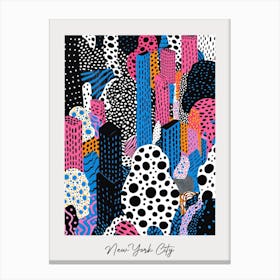 Poster Of New York City, Illustration In The Style Of Pop Art 4 Canvas Print
