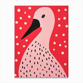 Pink Polka Dot Swan 1 Canvas Print