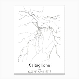 Caltagirone,Italy Minimalist Map Lienzo