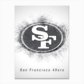 San Francisco 49ers Sketch Drawing Canvas Print