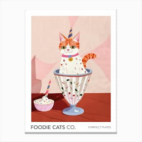 Foodie Cats Co Cat And Sundae 3 Canvas Print