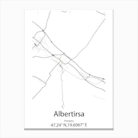 Albertirsa,Hungary Minimalist Map Canvas Print