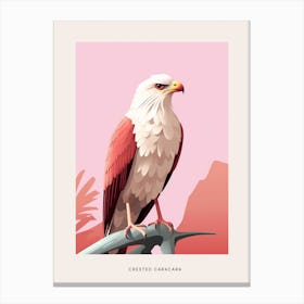 Minimalist Crested Caracara 3 Bird Poster Canvas Print