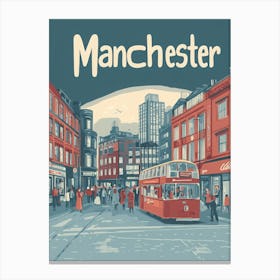 Aihrgdesign A Classic 1960s Travel Poster For Manchester Canvas Print