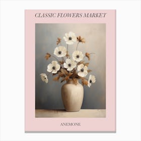 Classic Flowers Market Anemone Floral Poster 4 Canvas Print