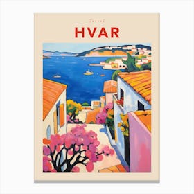 Hvar Croatia 2 Fauvist Travel Poster Canvas Print