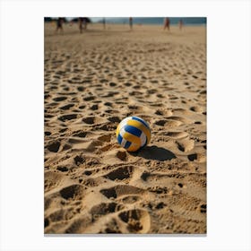 Volleyball Ball On The Beach Canvas Print