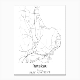 Ratekau,Germany Minimalist Map Canvas Print