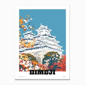 Himeji Castle Japan 1 Colourful Illustration Poster Canvas Print