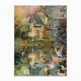 Fairy House Collage Pond Monet Scrapbook 1 Canvas Print