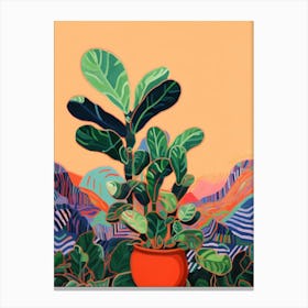 Boho Plant Painting Zz Plant 1 Canvas Print