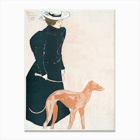 Woman With Greyhound (1897), Edward Penfield Canvas Print