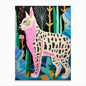 Maximalist Animal Painting Bobcat 2 Canvas Print
