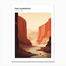 The Narrows Usa 2 Hiking Trail Landscape Poster Canvas Print