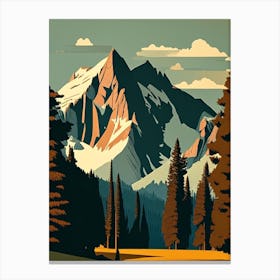 Grand Teton National Park United States Of America Retro Canvas Print