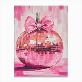 Pink Pumpkin With Bow Canvas Print