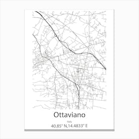 Ottaviano,Italy Minimalist Map Stampe su tela