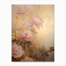 Peonies with Gold Canvas Print