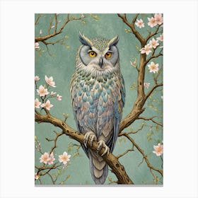 Owl In Blossom no2 Canvas Print